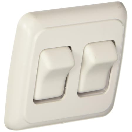 Overtime S533 Electrical Double Contoured Wall Switch - White OV352818